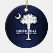 SC Palmetto & Crescent (Greenville) Keramisch Ornament (Voorkant)