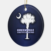 SC Palmetto & Crescent (Greenville) Keramisch Ornament (Links)