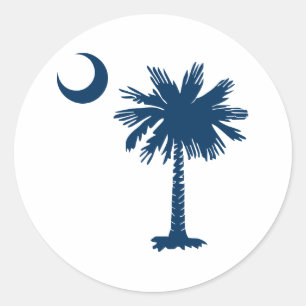 Sc Palmetto & Halve maan Ronde Sticker