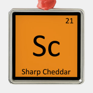 Sc - Scherpe Cheddarkaas Chemie Periodiek Systeem Metalen Ornament