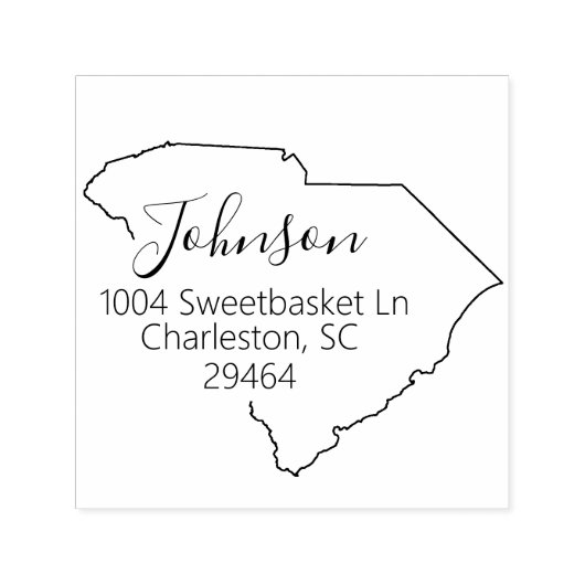 SC | South Carolina Retouradresstempel Zelfinktende Stempel (Design)