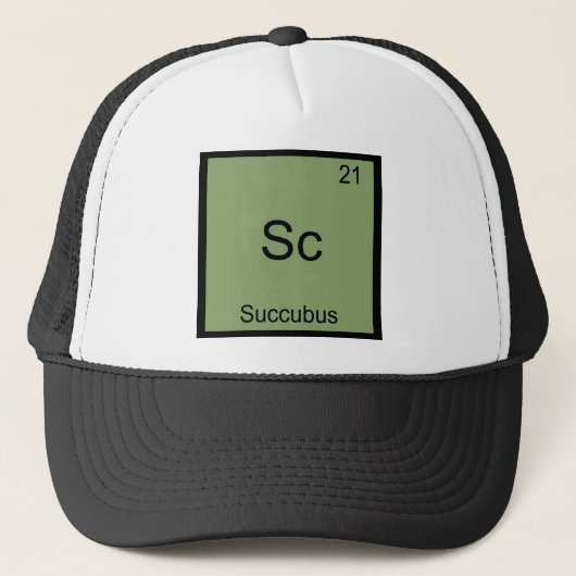 Sc - Succubus Grappige Chemie Element Symbool T-sh Trucker Pet (Voorkant)