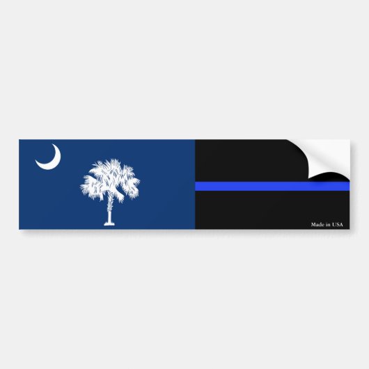 SC-vlag en Bumpersticker van politie met dun blauw (Voorkant)