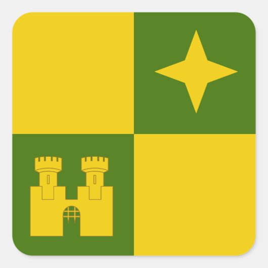 SCA Castle North Populace Badge Square Sticker (Voorkant)
