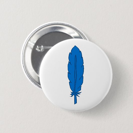 SCA Clan Blue Feather Button (Voorkant /achterkant)