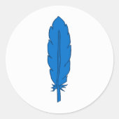 SCA Clan Blue Feather Ronde Sticker (Voorkant)