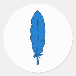 SCA Clan Blue Feather Ronde Sticker