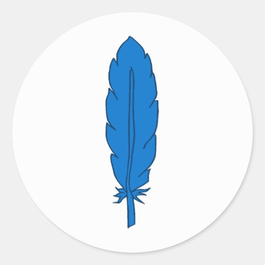 SCA Clan Blue Feather Ronde Sticker (Voorkant)