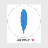 SCA Clan Blue Feather Vinyl Sticker (Vel)