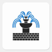 SCA Fontaine dans Sable Populace Badge Vierkante Sticker (Voorkant)