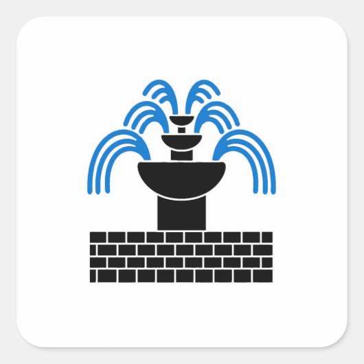 SCA Fontaine dans Sable Populace Badge Vierkante Sticker (Voorkant)