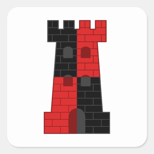 SCA Lonely Tower Populace Badge Vierkante Sticker (Voorkant)