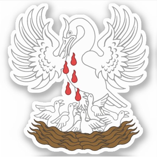 SCA Orde van de Pelican Custom-Cut Vinyl Sticker (Voorkant)