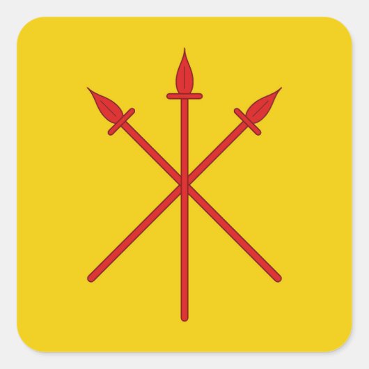 SCA Red Spears Populace Badge Vierkante Sticker (Voorkant)