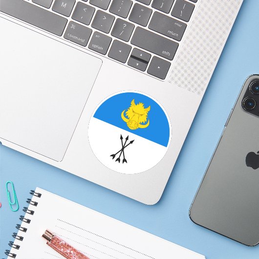 SCA Vest Yorvik Vinyl Sticker (Laptop met iPhone)