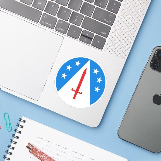 SCA White Mountain Vinyl Sticker (Laptop met iPhone)