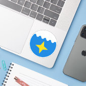 SCA White Waters Vinyl Sticker (Laptop met iPhone)