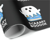 Scaaaary Booook Funny Ghost Book Pun Dark BG Cadeaupapier (Rol Hoek)