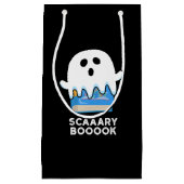 Scaaaary Booook Funny Ghost Book Pun Dark BG Klein Cadeauzakje (Voorkant)