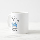 Scaaaary Booook Funny Ghost Book Pun Koffiemok (Voorkant links)