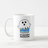 Scaaaary Booook Funny Ghost Book Pun Koffiemok (Links)