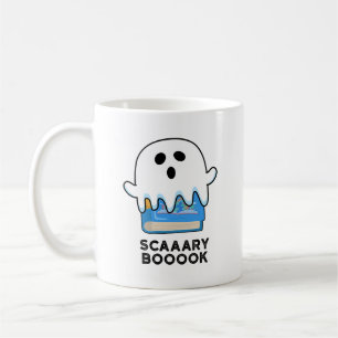 Scaaaary Booook Funny Ghost Book Pun Koffiemok