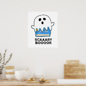 Scaaaary Booook Funny Ghost Book Pun Poster (Keuken)