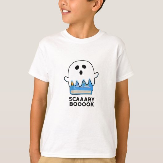 Scaaaary Booook Funny Ghost Book Pun T-shirt (Voorkant)