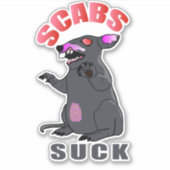 Scabby van de Rat - Scabs Suck Sticker (Voorkant)