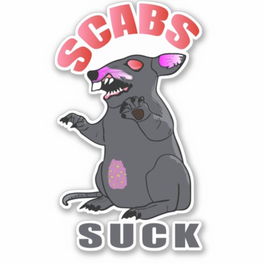 Scabby van de Rat - Scabs Suck Sticker (Voorkant)