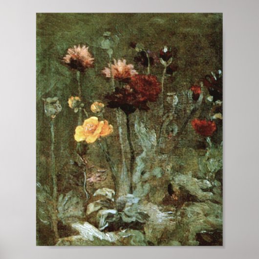 Scabiosa Ranunculus Van Gogh Fine Art Poster (Voorkant)