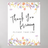 Scabiosa Wildflower Vrijgezellenfeest Dank u Poster (Voorkant)