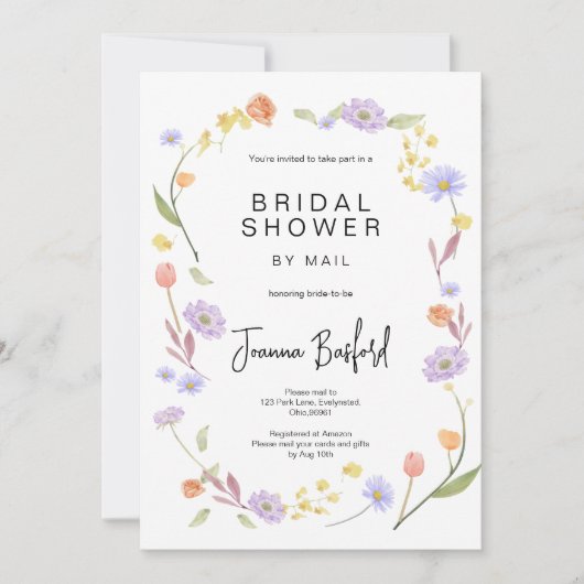 Scabiosa Wildflower Vrijgezellenfeest per post Kaart (Voorkant)