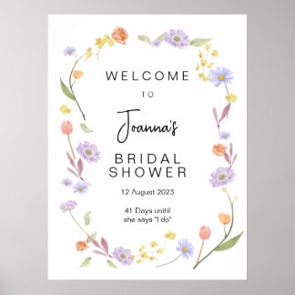 Scabiosa Wildflower Vrijgezellenfeest Welkom Poster
