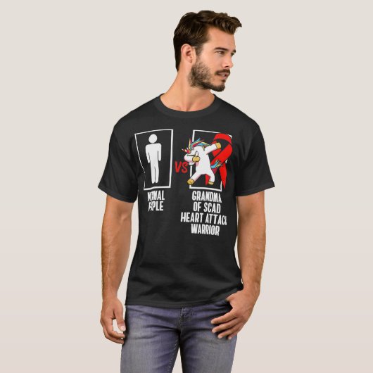 SCAD hartaanval Survivor ondersteuning VS Warrior T-shirt (Voorkant volledig)