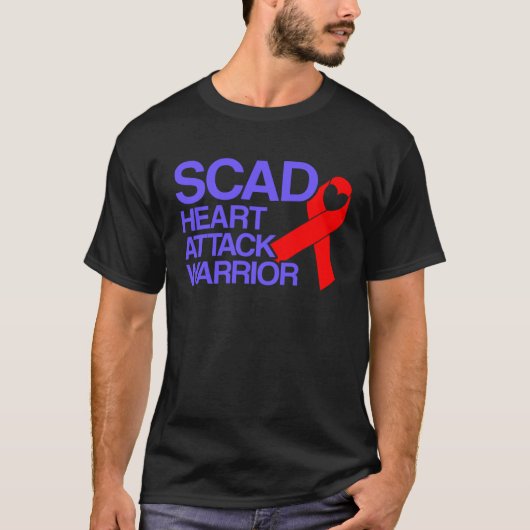 SCAD Hartinfarct Survivor Warrior Awareness T-shirt (Voorkant)