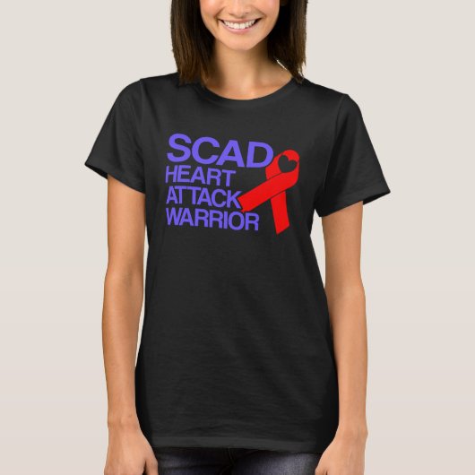 SCAD Hartinfarct Survivor Warrior Awareness T-shirt (Voorkant)