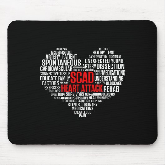 Scad Heart Attack Survivor Patiënt Warrior Awarene Muismat (Voorkant)
