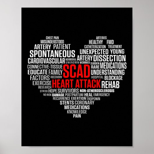 Scad Heart Attack Survivor Patiënt Warrior Awarene Poster (Voorkant)