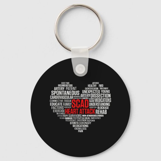 Scad Heart Attack Survivor Patiënt Warrior Awarene Sleutelhanger (Voorkant)