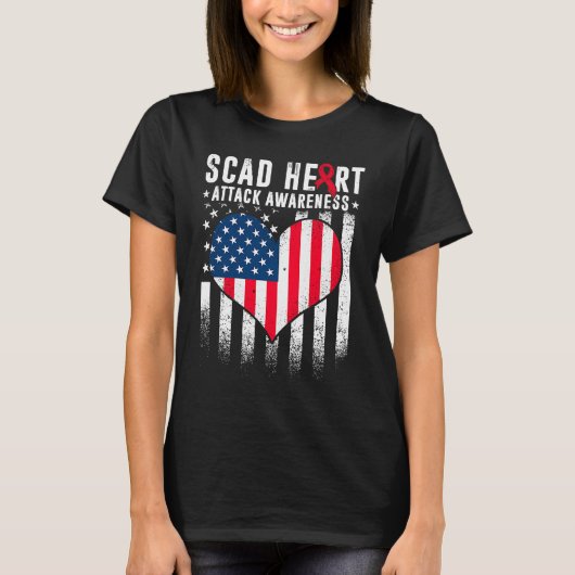 SCAD Heart Attack Survivor Recovery Warrior Awaren T-shirt (Voorkant)