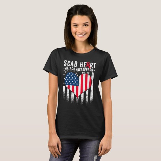 SCAD Heart Attack Survivor Recovery Warrior Awaren T-shirt (Voorkant volledig)