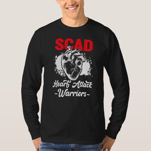 Scad Heart Attack Survivor Ribbon Warrior Awarenes T-shirt (Voorkant)