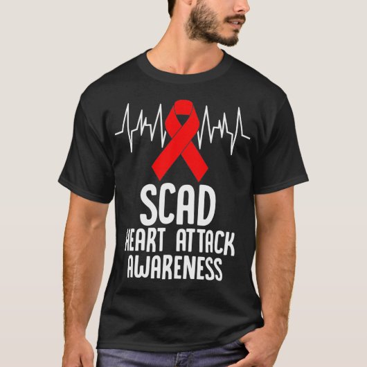 SCAD Heart Attack Survivor Survive Warrior Awarene T-shirt (Voorkant)