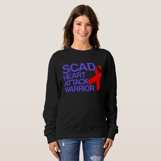 SCAD Heart Attack Survivor Warrior Awareness Trui (Voorkant volledig)
