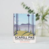 Scafell Pike, Cumbria, Oude reisposter Briefkaart (Staand voorkant)