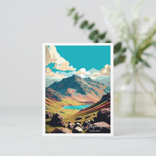 Scafell Pike Engeland Reizen  illustratie Briefkaart (Staand voorkant)
