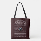 Scafell Pike, Mountain Expedition Information Tote Bag (Achterkant)