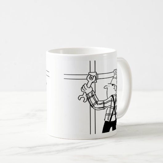 Scaffolder Cartoon KoffieMok (Voorkant rechts)