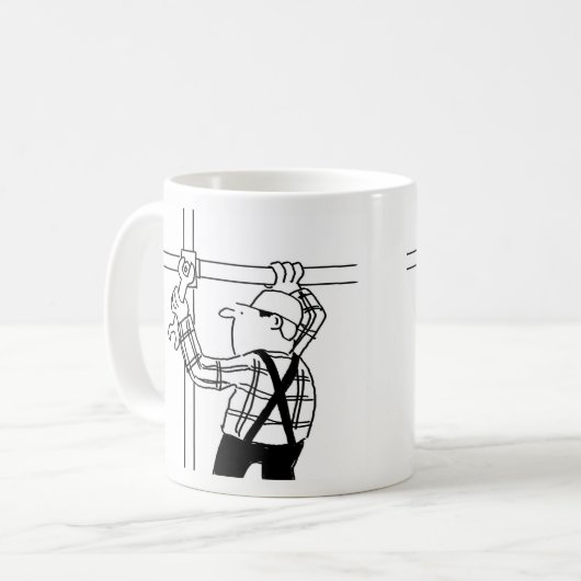 Scaffolder Cartoon KoffieMok (Voorkant links)